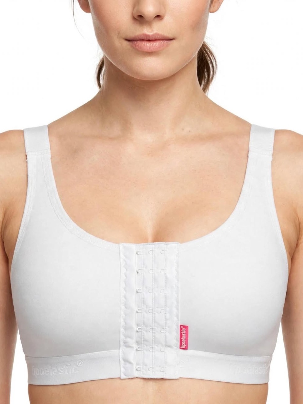 Lipoelastic White Post-Surgical Compression Bra
